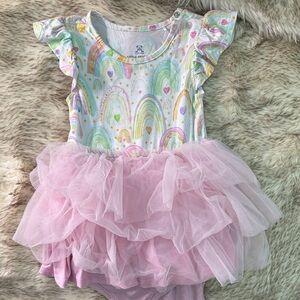 Little Snuggles Rainbow Tutu Dress NWOT